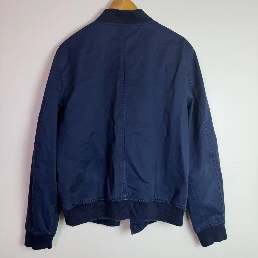Banana Republic Bomber Jacket Men's M Blue Snap Front Minimalist Casual Flight